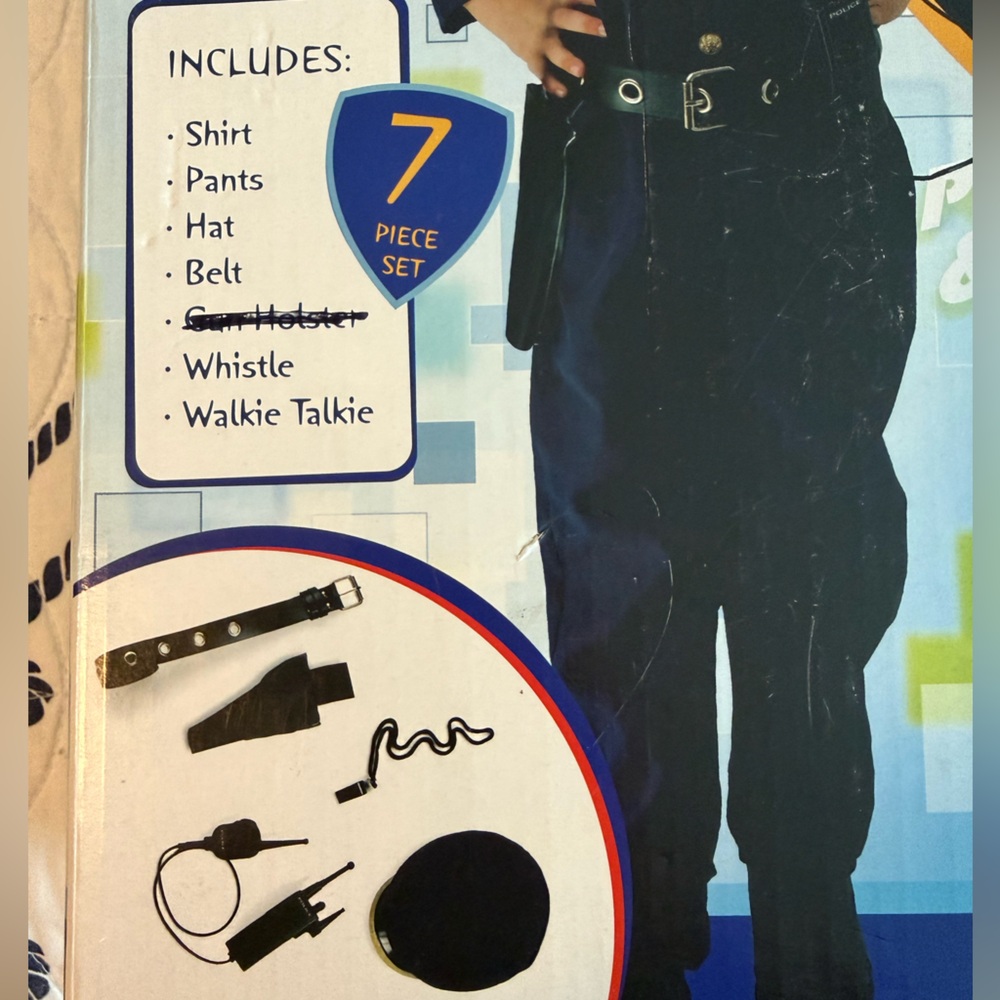 Kids Police Officer Costume - Black